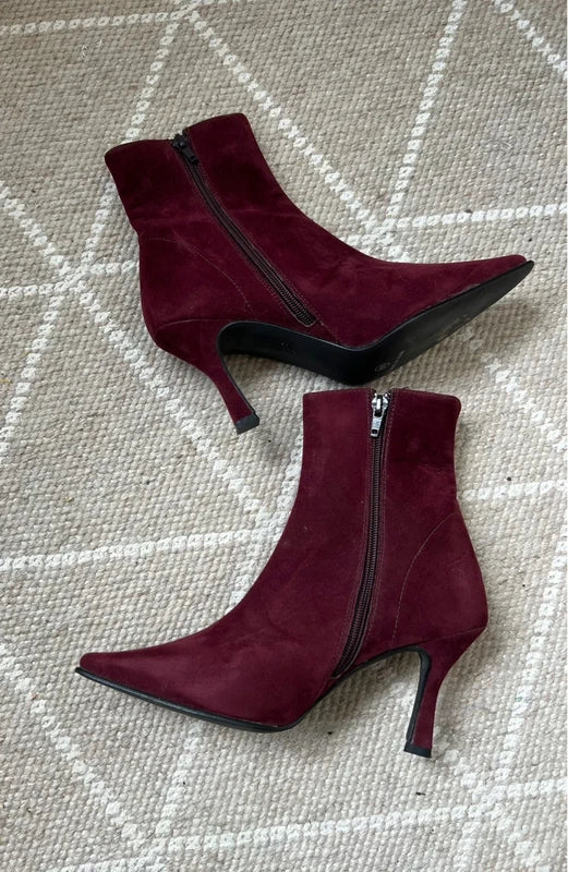 Lolita Lempicka vintage violet suede-effect leather ankle boots with butterflies – size 39