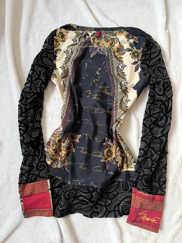 Blouse Save the Queen manches longues vintage années 90 – taille M