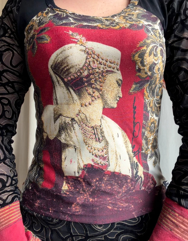 Blouse Save the Queen manches longues vintage années 90 – taille M