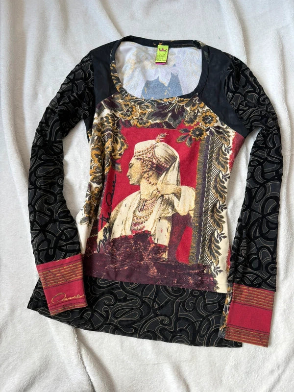 Blouse Save the Queen manches longues vintage années 90 – taille M