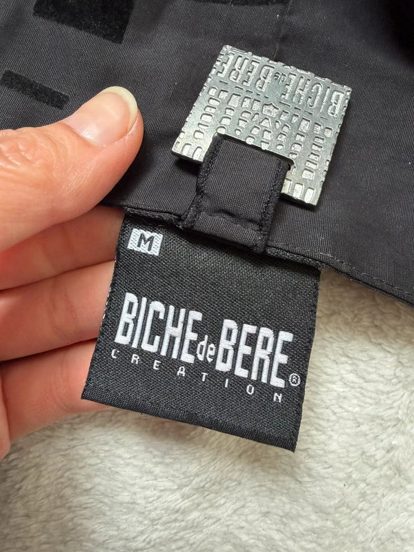 Top bustier noir Biche de Bère à lacets et détails en velours  – taille M/L