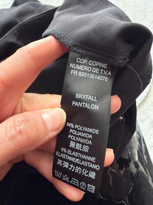 Pantalon noir droit Cop Copine avec zips à la taille – taille L