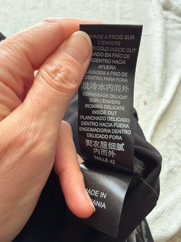 Pantalon noir droit Cop Copine avec zips à la taille – taille L
