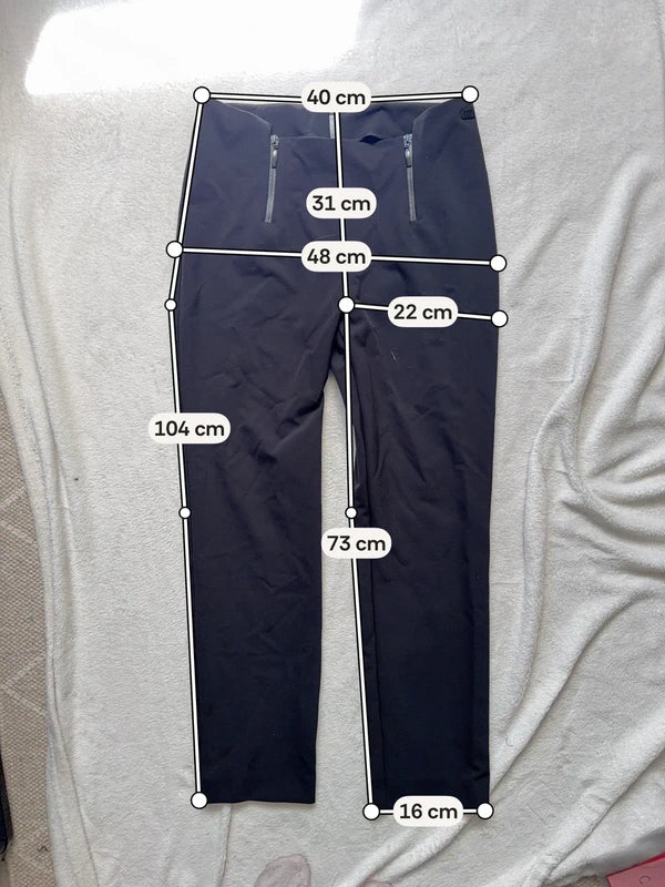Pantalon noir droit Cop Copine avec zips à la taille – taille L