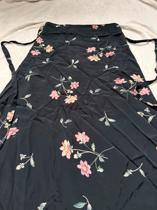 Jupe longue noire fleurie style whimsigoth romantique – taille XS/S