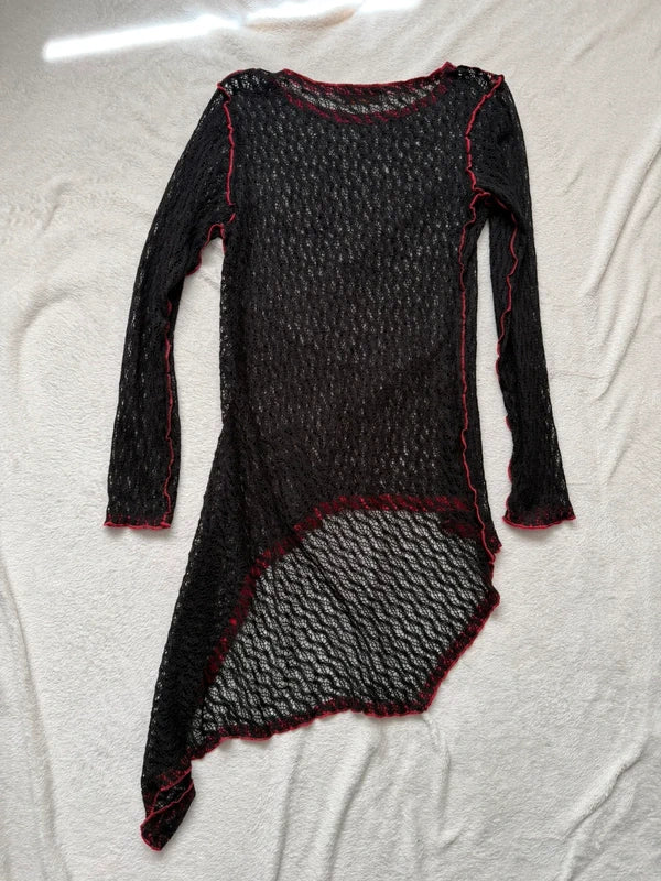 Cop Copine asymmetrical mesh top – size S/M