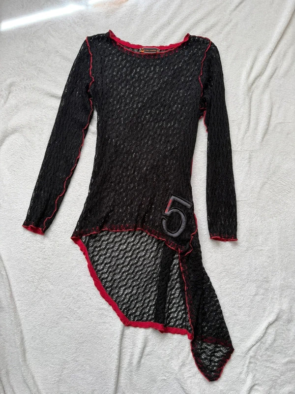 Cop Copine asymmetrical mesh top – size S/M