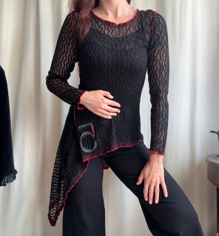 Cop Copine asymmetrical mesh top – size S/M