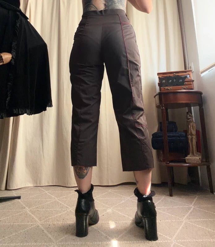 Capri marron avec boucle intgégrée style avant garde y2k – taille S