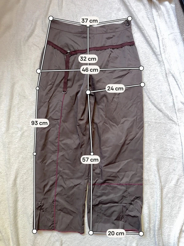 Capri marron avec boucle intgégrée style avant garde y2k – taille S