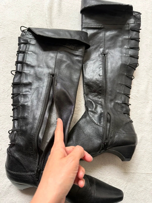 Bottes en cuir style pirate médiéval – taille 38