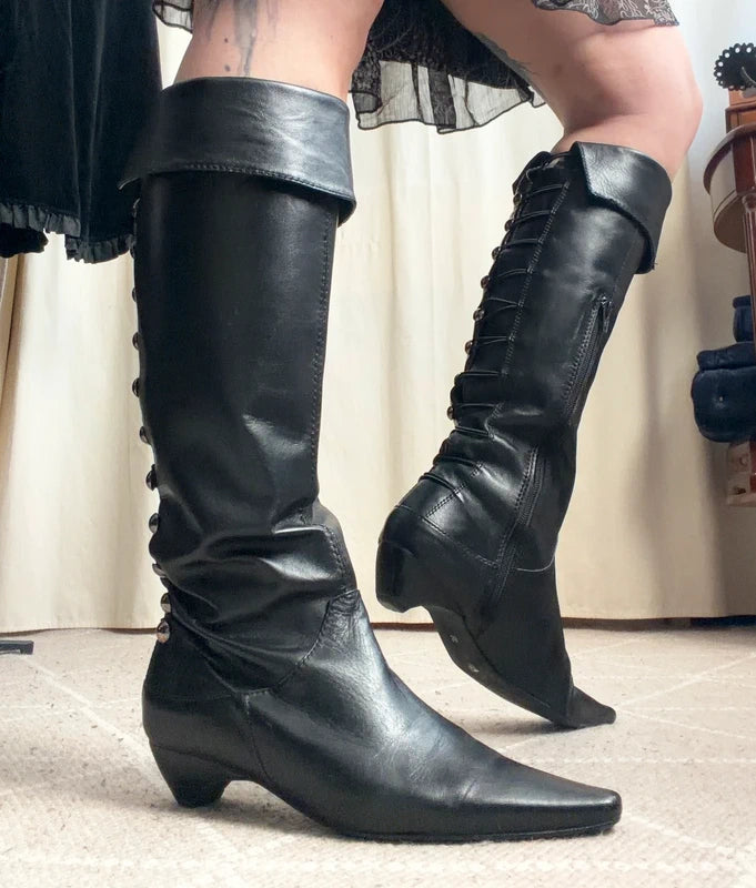 Medieval Pirate Style Leather Boots – Size 38