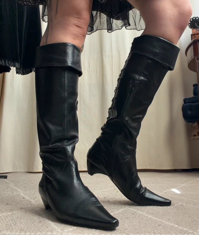 Medieval Pirate Style Leather Boots – Size 38