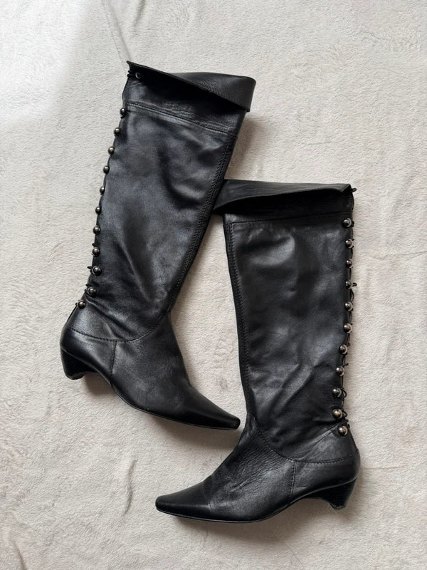 Bottes en cuir style pirate médiéval – taille 38