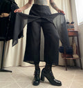 Pantalon René Derhy noir jambes larges avec pans mesh - Taille M