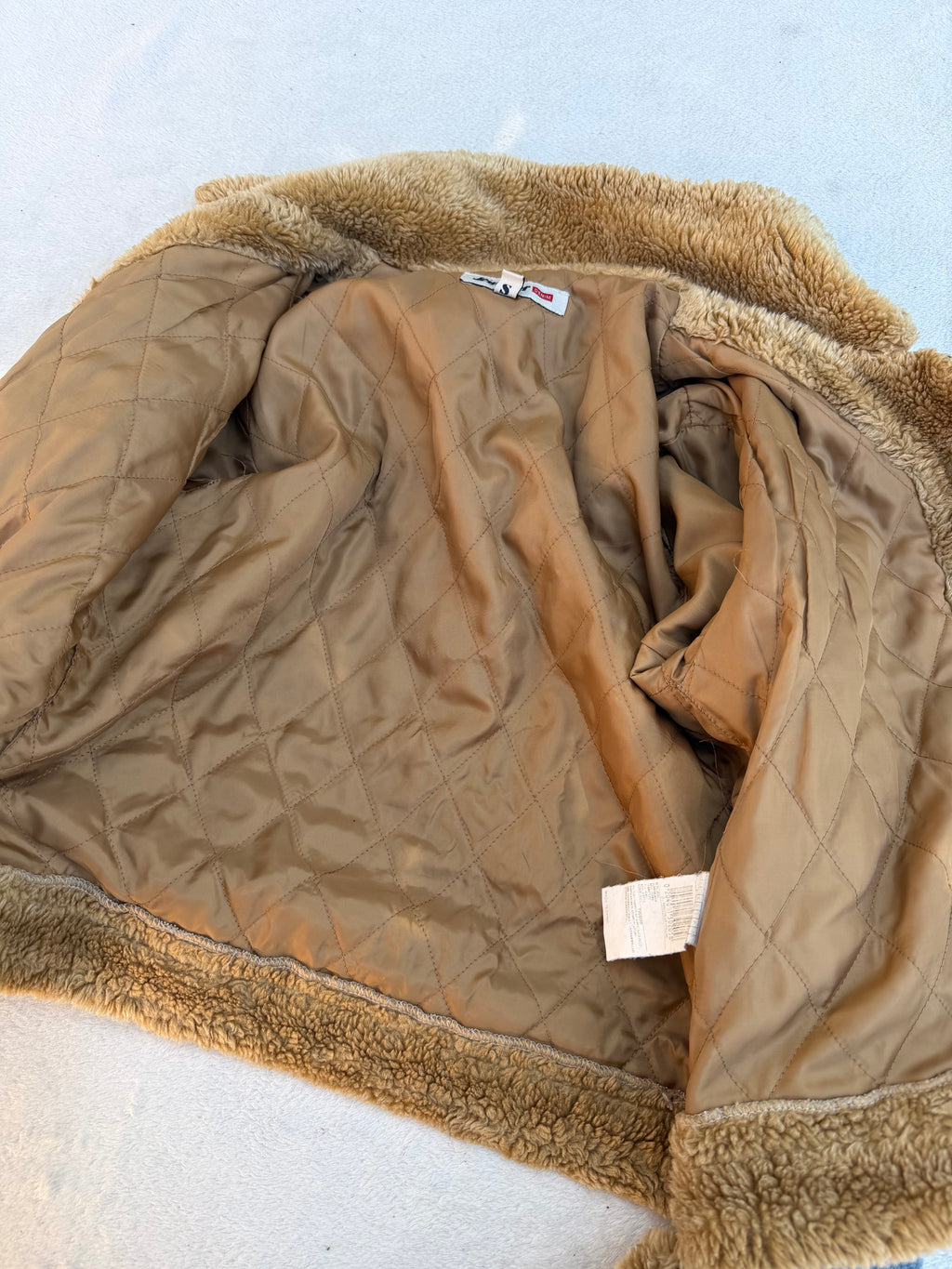 Veste en jean bleu y2k doublée fausse fourrure  - Taille M