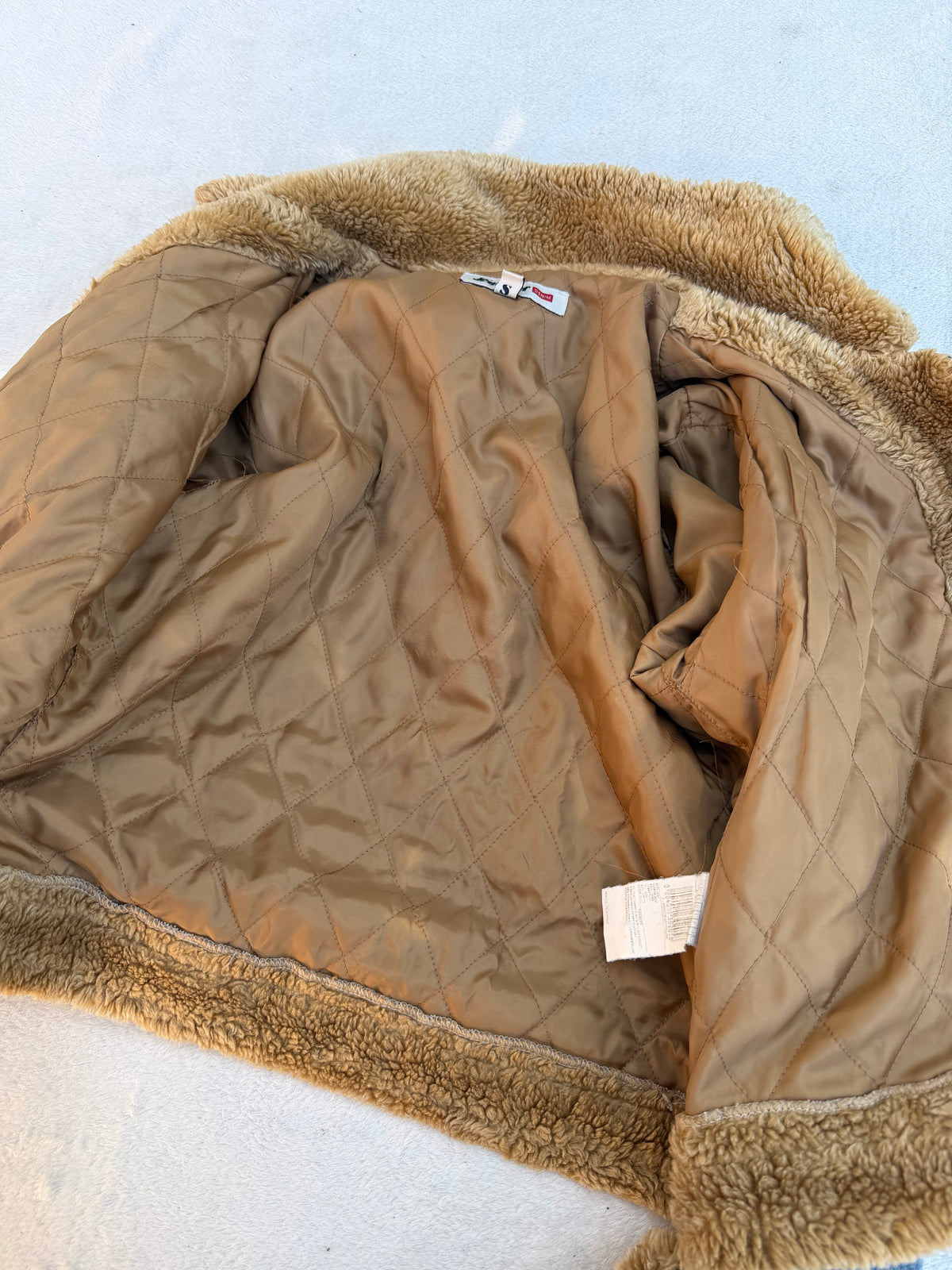 Veste en jean bleu y2k doublée fausse fourrure  - Taille M