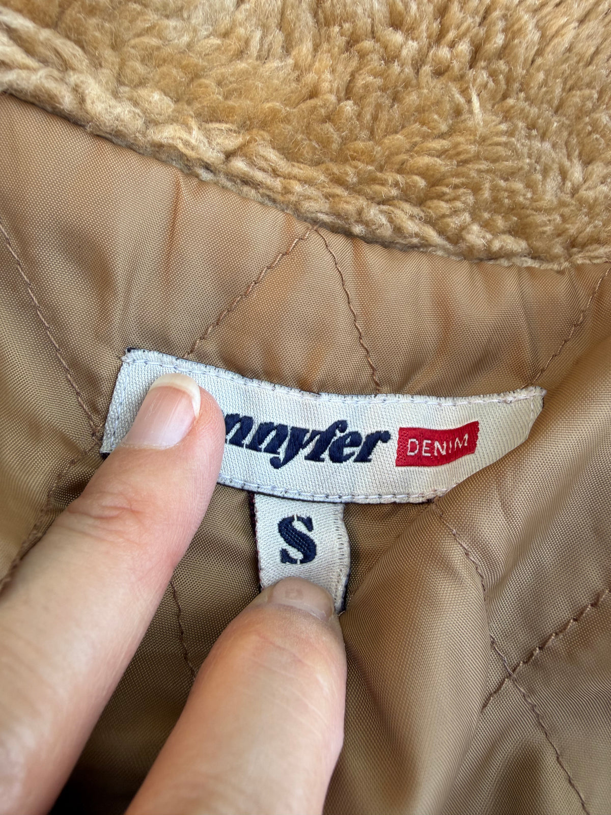 Veste en jean bleu y2k doublée fausse fourrure  - Taille M