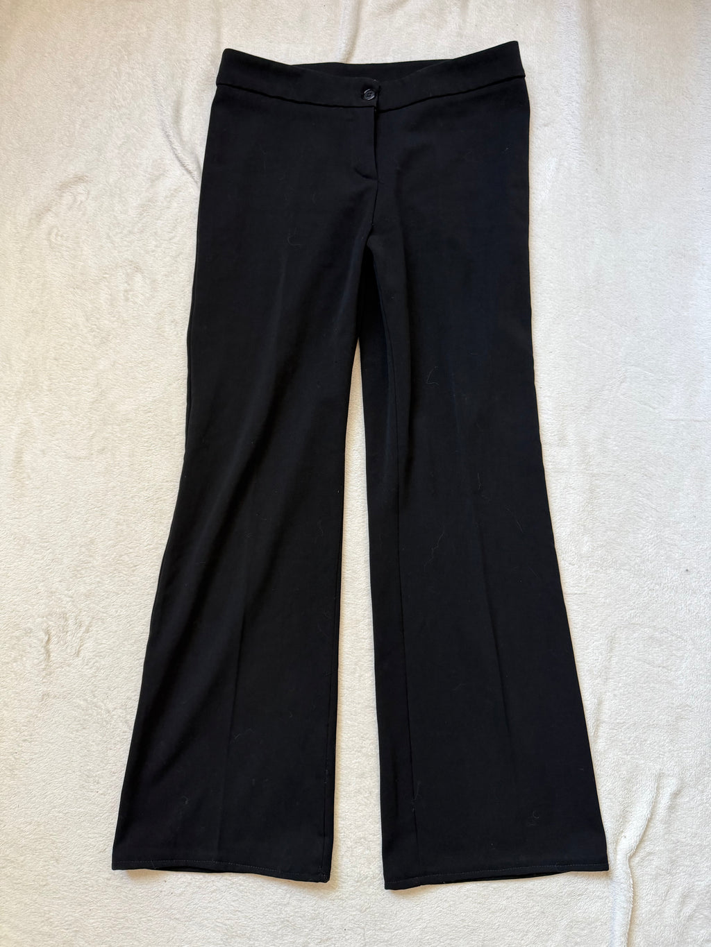 Pantalon noir à jambes larges évasées style office siren corporate goth - taille M