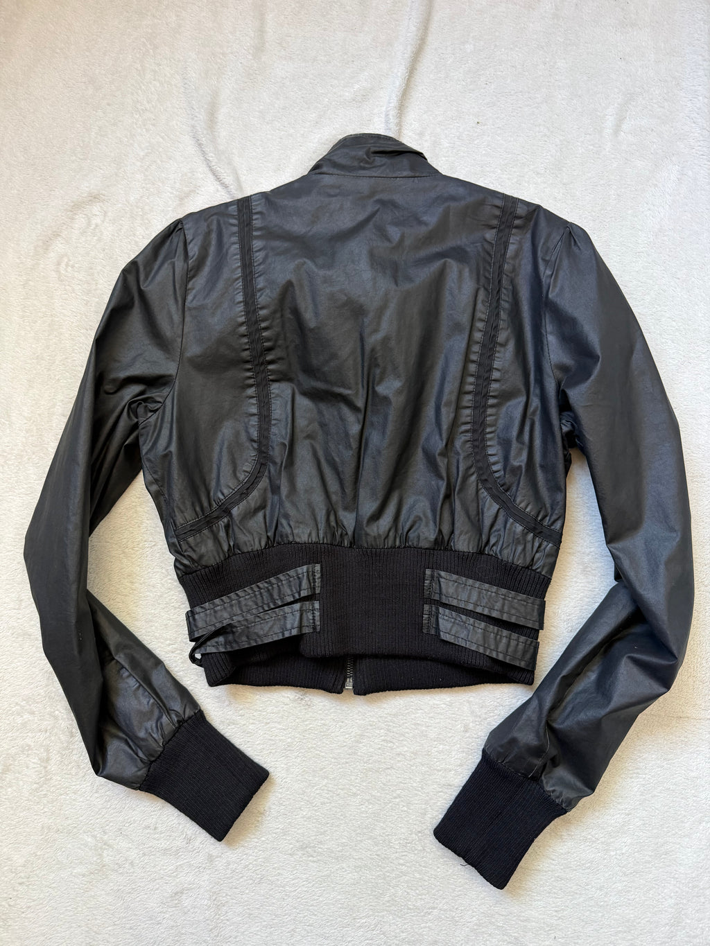 Blouson noir court à zips et boutons métalliques style cyber goth biker - taille S