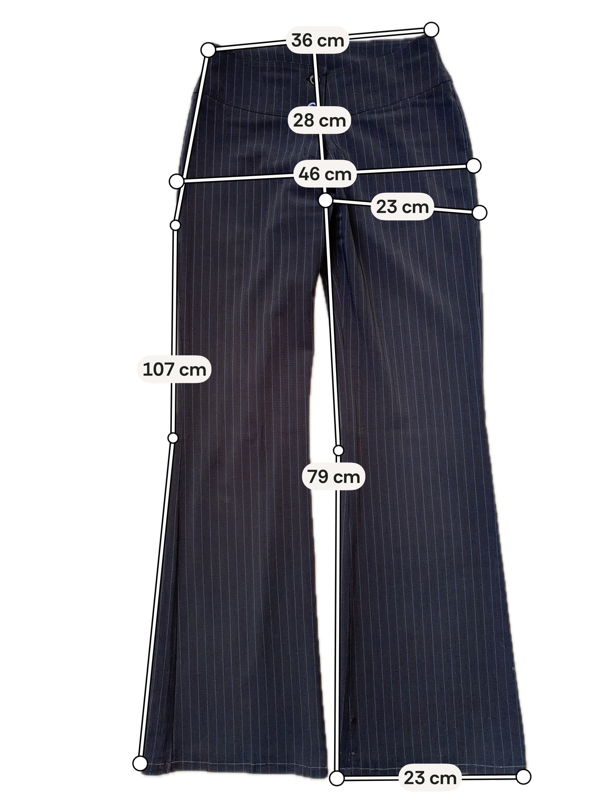 Black pinstripe pant suit, tailored fit, office siren corporate goth style - size XS