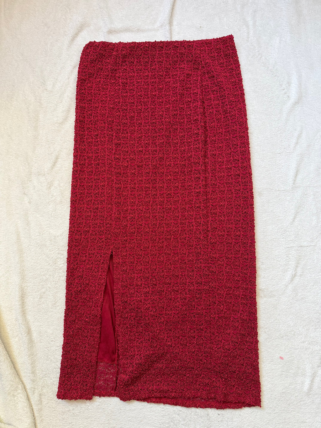 Ensemble rouge veste brodée et jupe longue style vampire goth Made in France - taille M