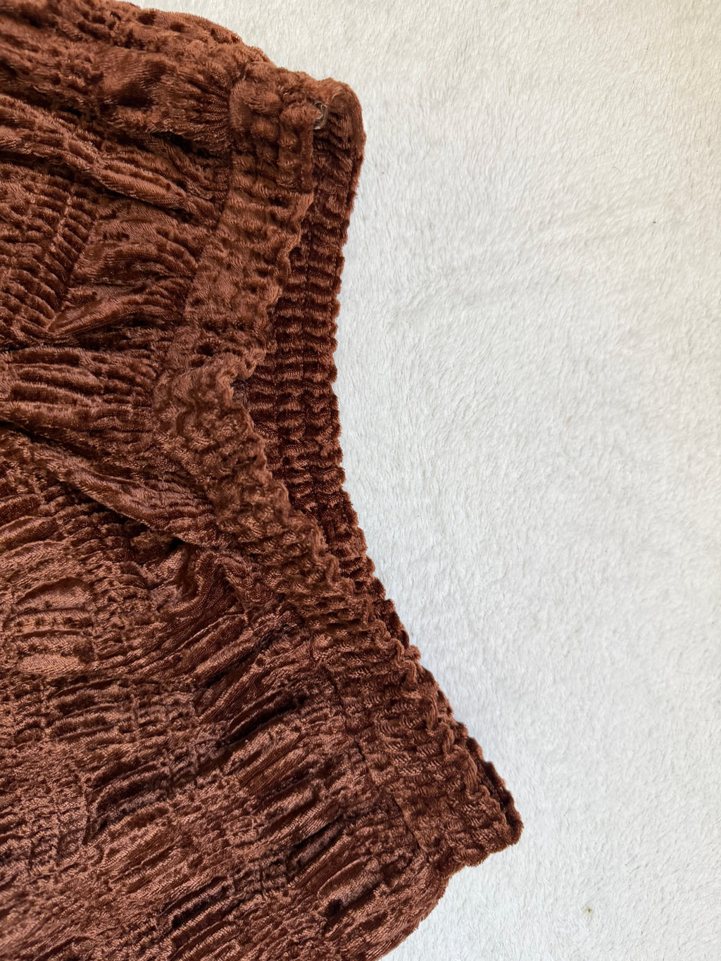 Jupe longue marron en velours texturé style fairygrunge 90s - taille S/M