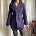 Ensemble blazer cintré et minijupe violet foncé - taille S/M