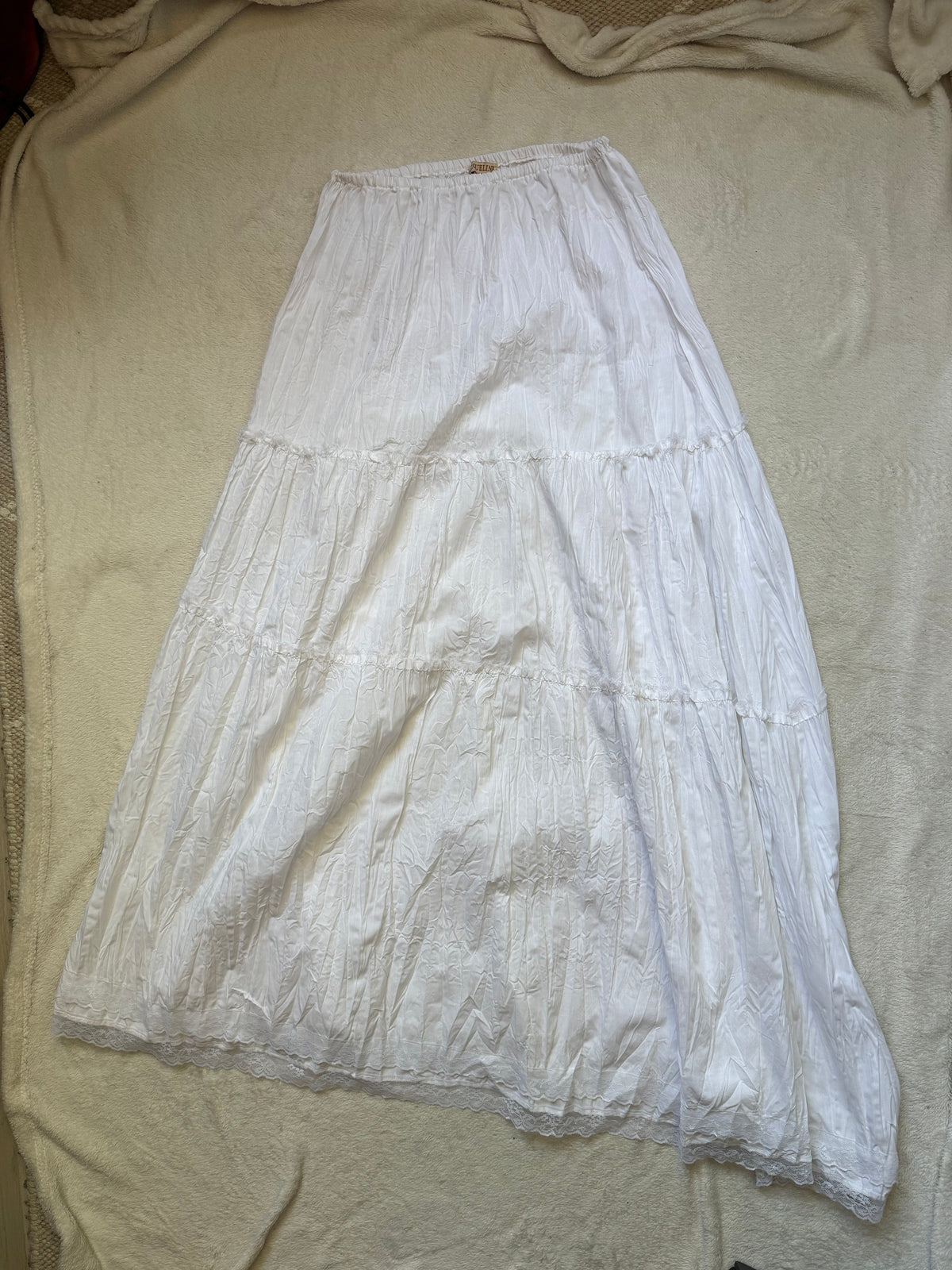 Jupe longue blanche fluide à dentelle style bohème - Taille XS/S