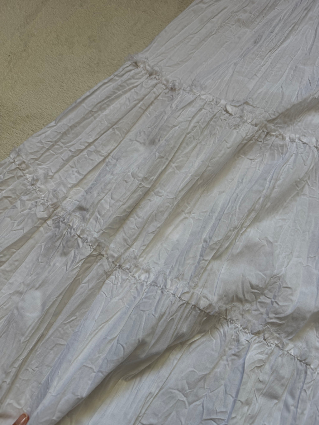 Jupe longue blanche fluide à dentelle style bohème - Taille XS/S