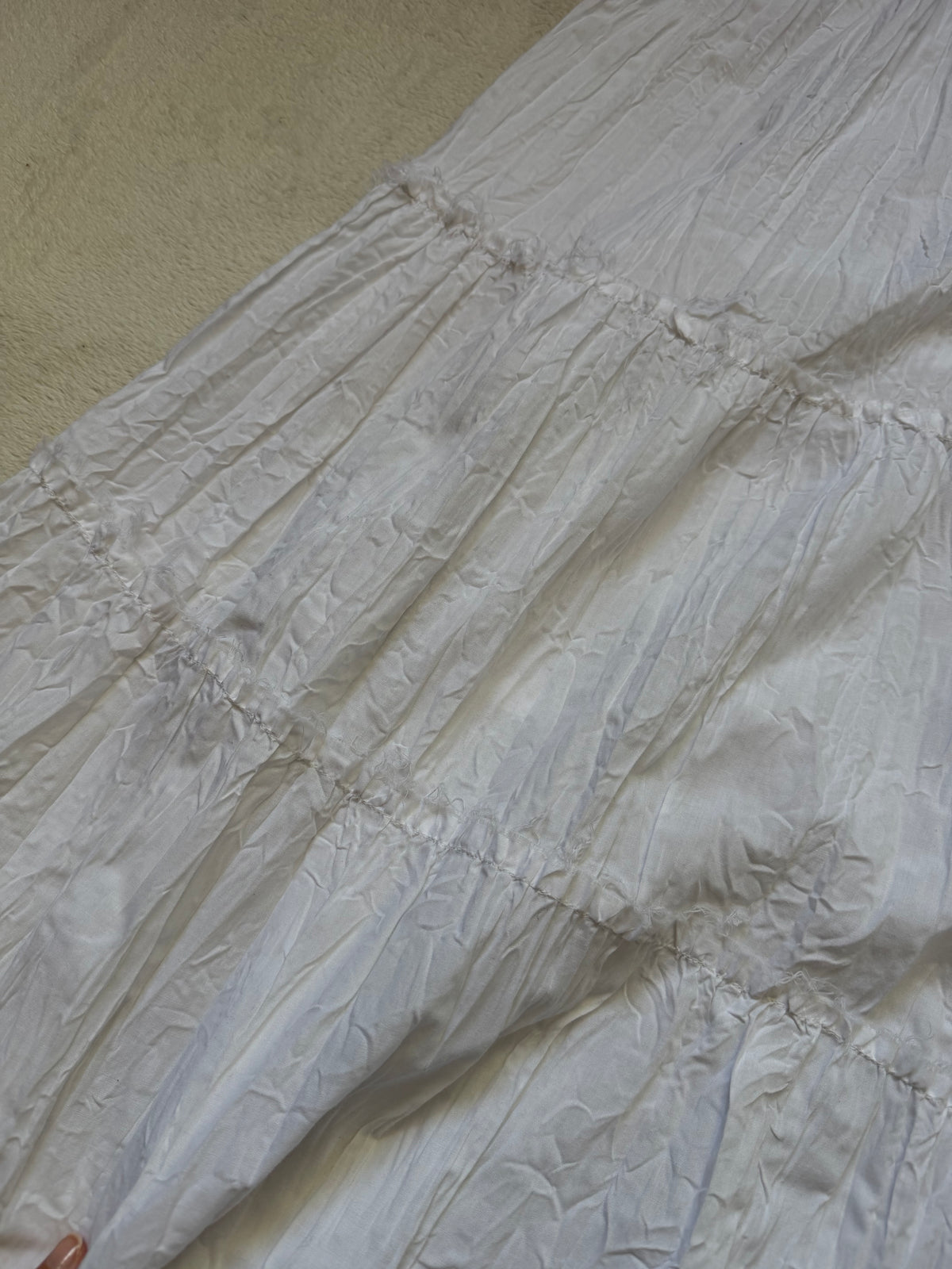 Jupe longue blanche fluide à dentelle style bohème - Taille XS/S