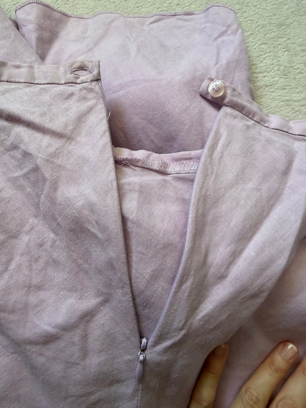 Jupe longue rose lilas coupe sirène évasée style fairycore Y2K – taille XS/S
