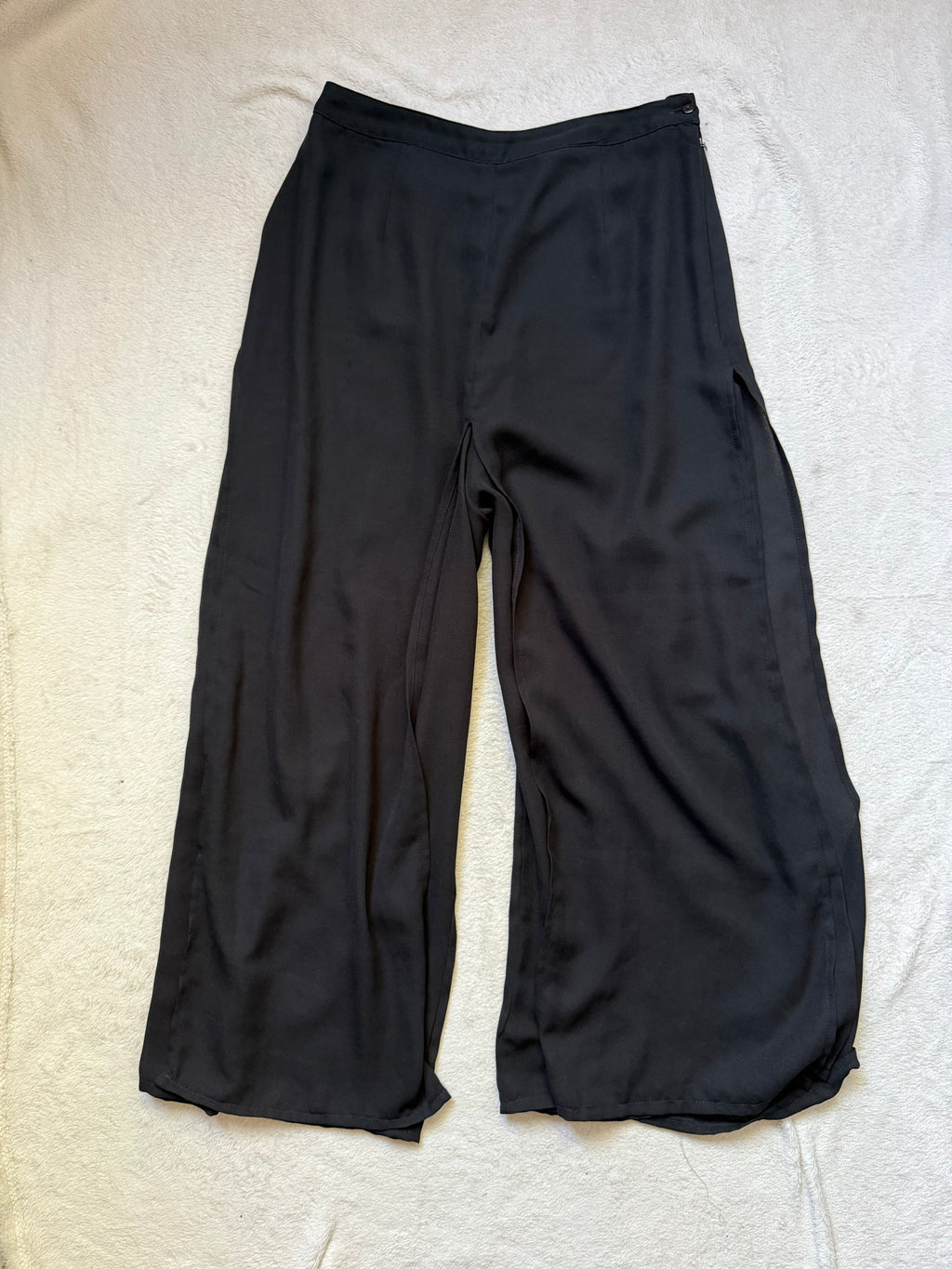 Pantalon René Derhy noir jambes larges avec pans mesh - Taille M