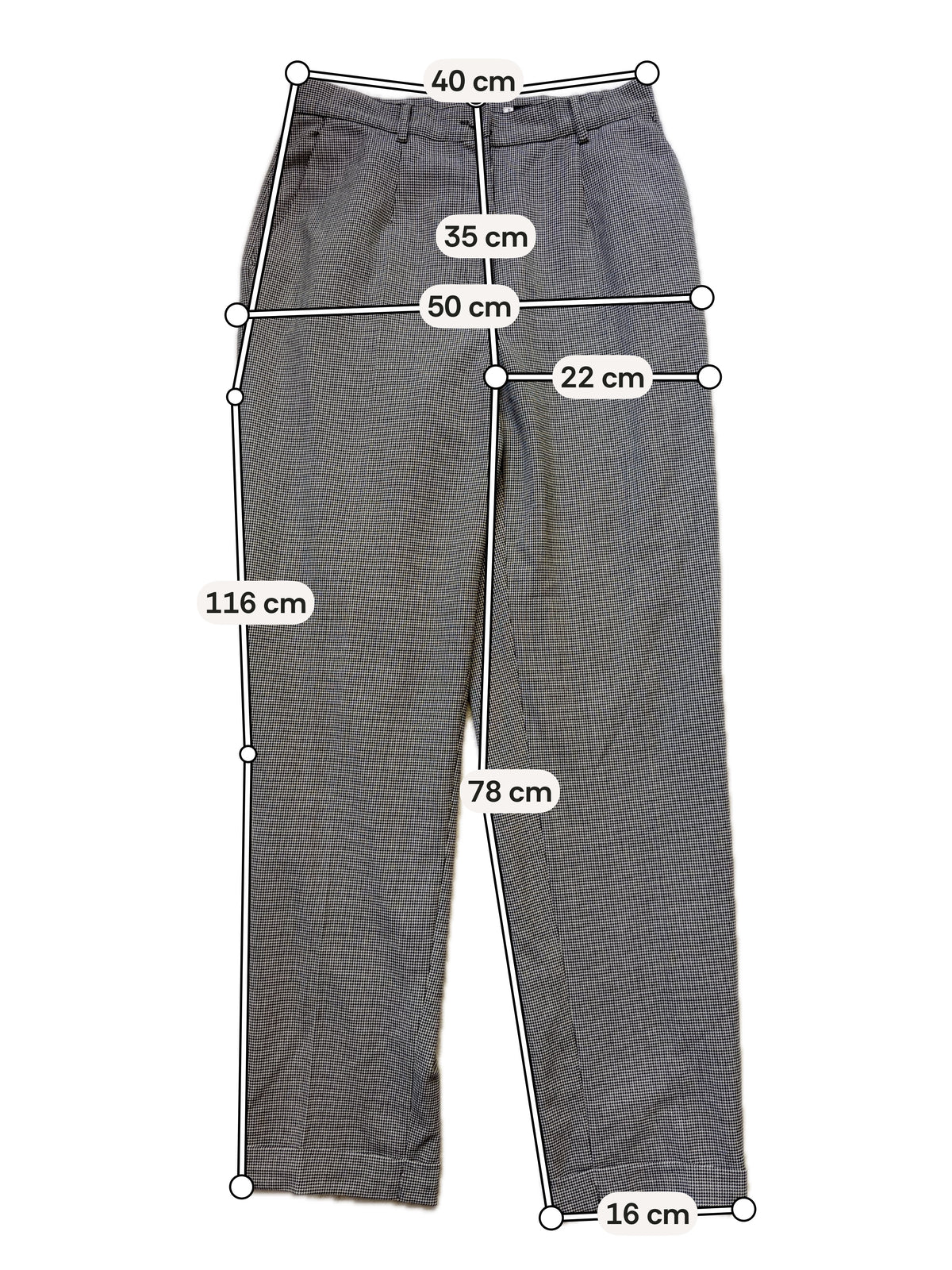 Pantalon Cacharel gris à micro-carreaux taille haute – taille M/L