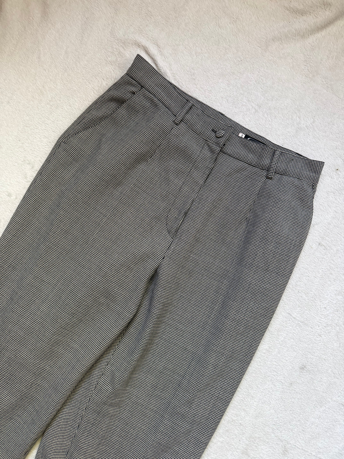 Pantalon Cacharel gris à micro-carreaux taille haute – taille M/L