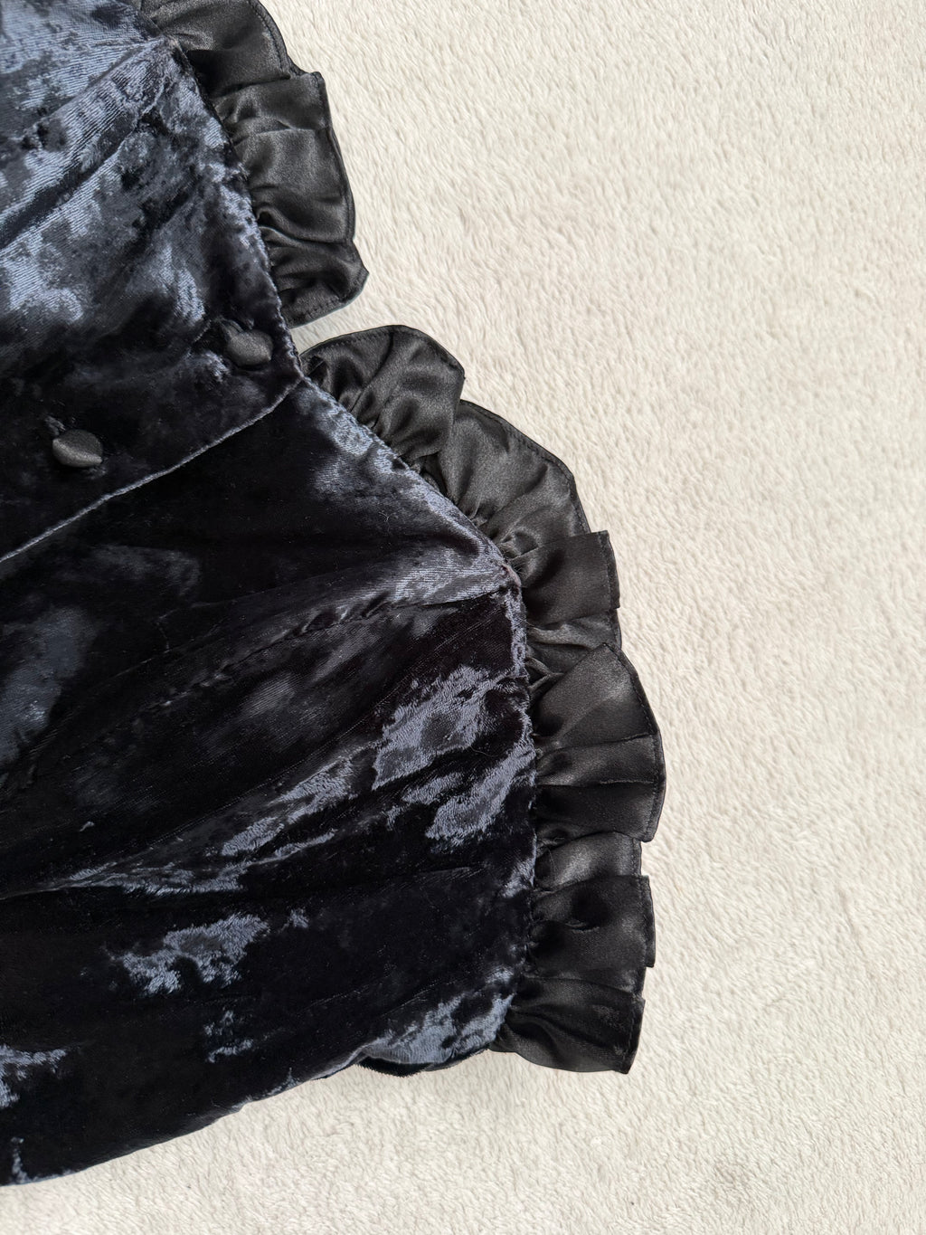 Vintage romantic goth Victorian style black velvet bustier - Size XS