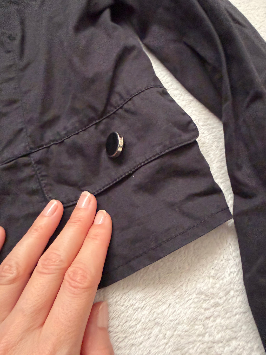 Black fitted officer jacket with military goth style buttons - Size S