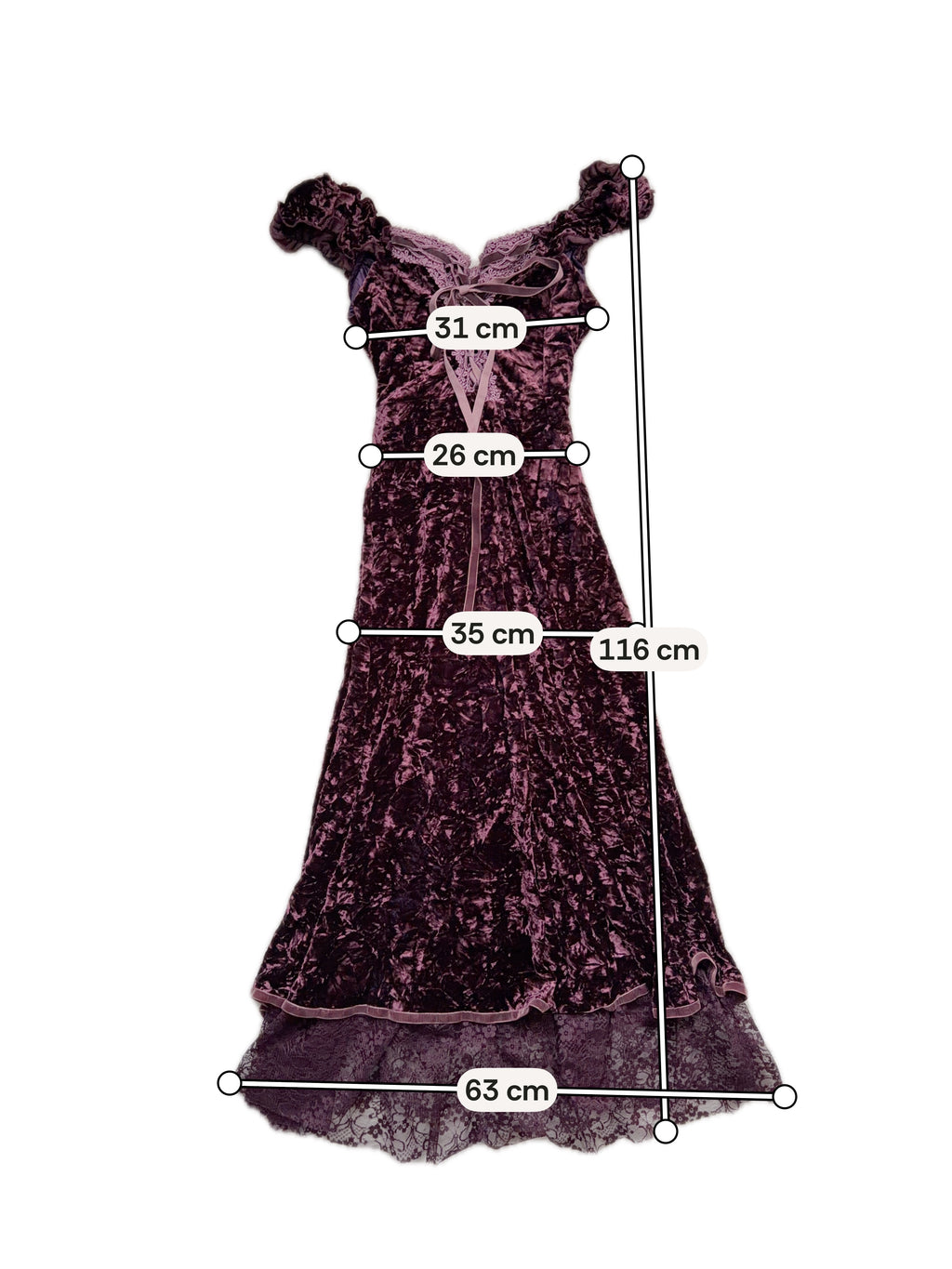 Long velvet dress purple/brown with corset lacing gothic medievalcore vampire style – size M