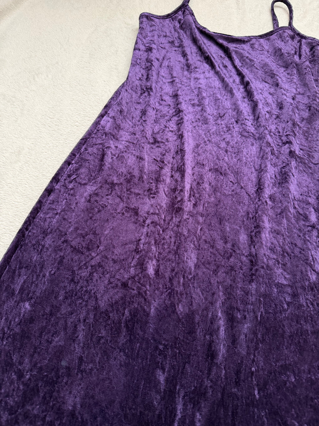 Robe maxi en velours violet coupe ajustée style vampy whimsigoth 90s - Taille S/M