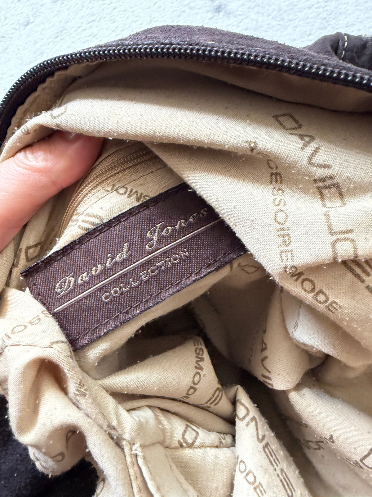 Sac à main cuir marron foncé poches multiples et métal bronze - Y2K grunge goth vintage