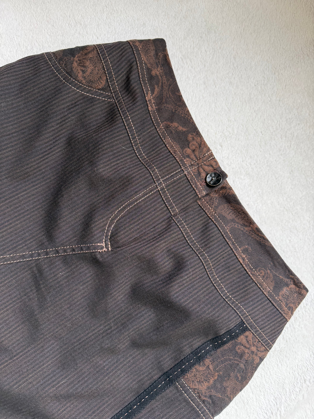 Ensemble blazer cintré et jupe midi chocolat - Taille M