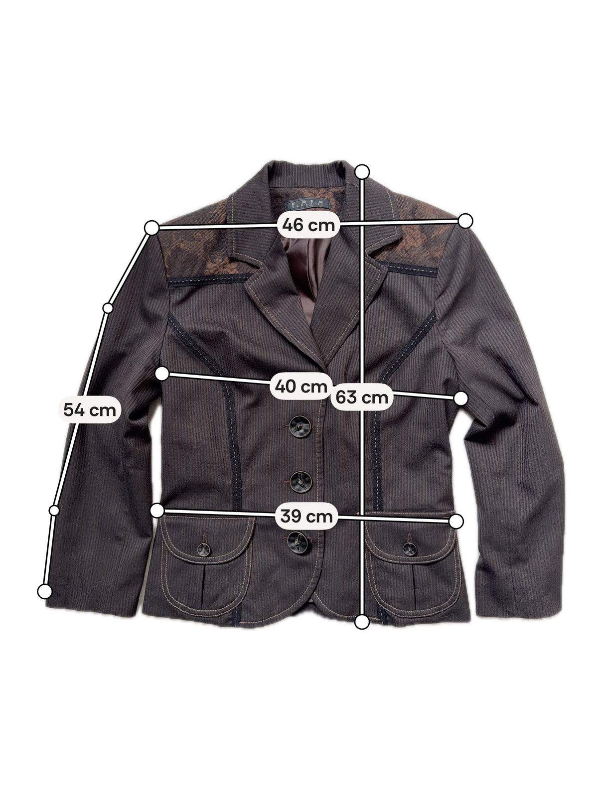 Ensemble blazer cintré et jupe midi chocolat - Taille M
