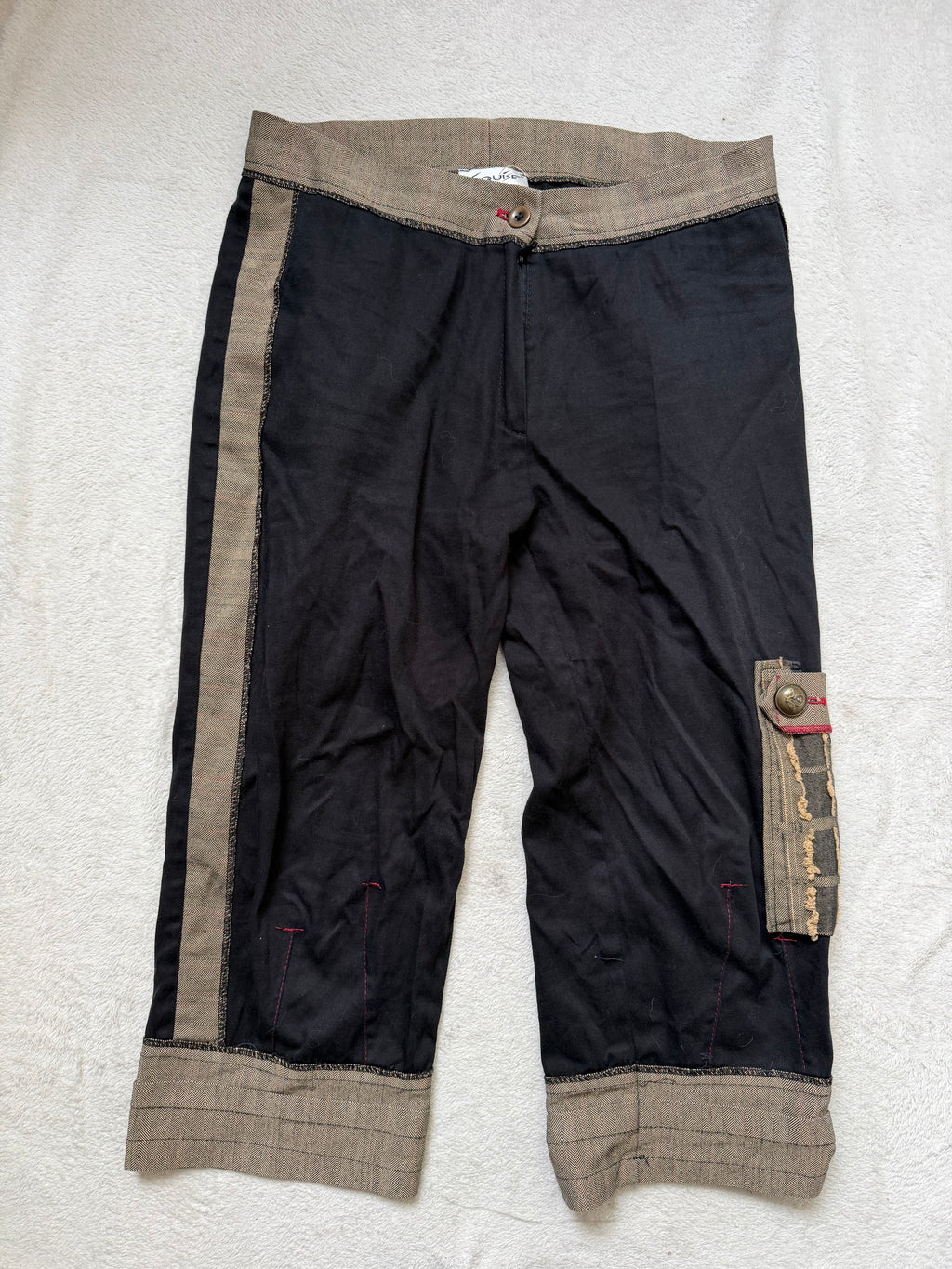 Ensemble pantalon capri et veste structurée style avant-garde industrial goth – taille L