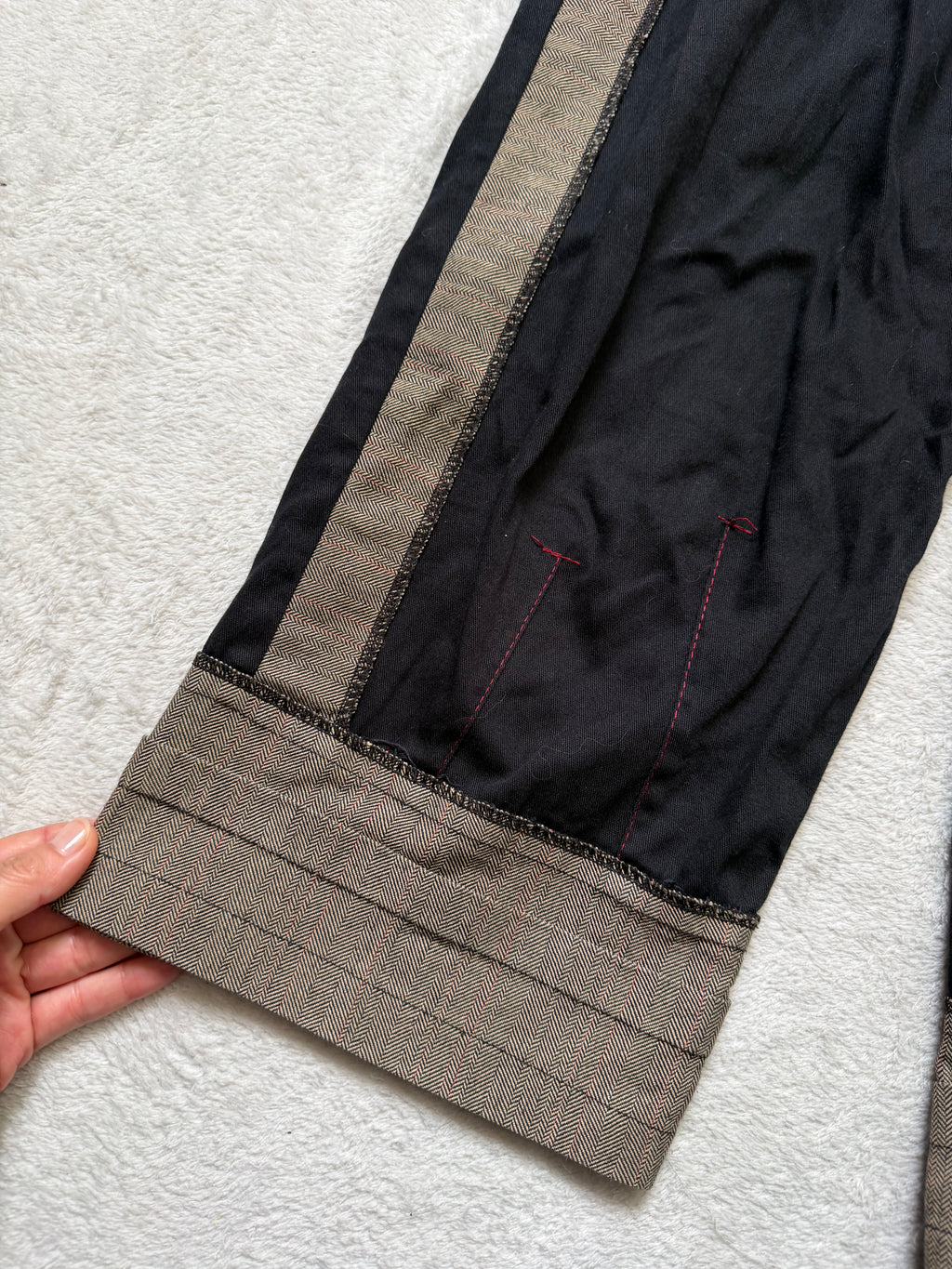 Ensemble pantalon capri et veste structurée style avant-garde industrial goth – taille L