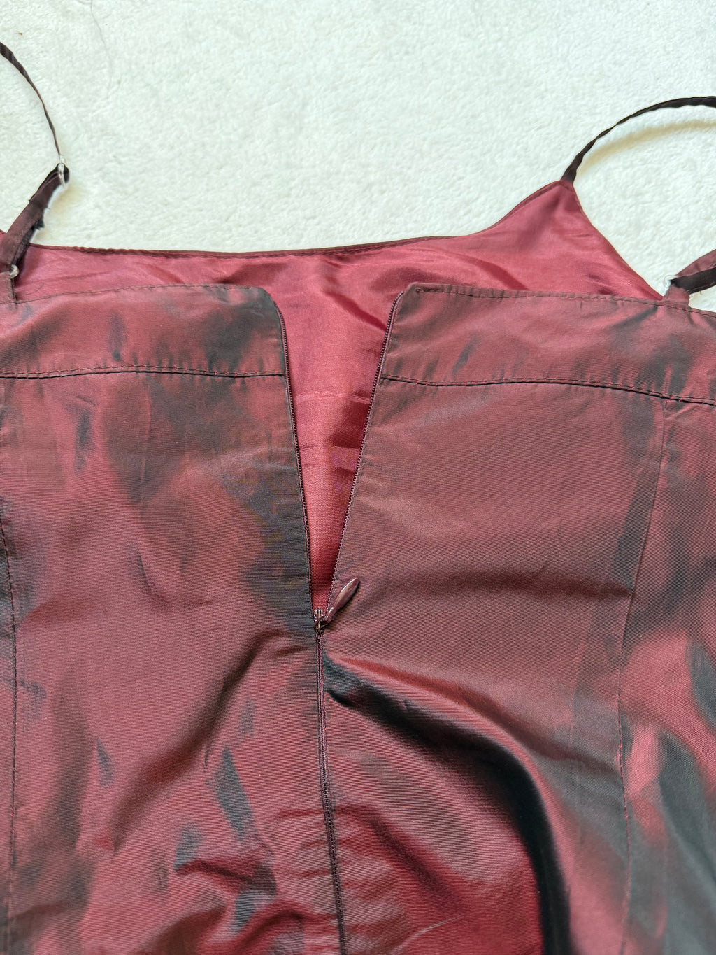 Satin Black Cherry Gothic Vampy 90s Prom Dress - Size M