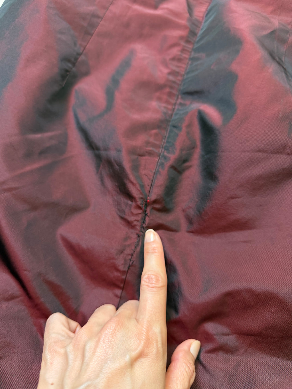 Satin Black Cherry Gothic Vampy 90s Prom Dress - Size M