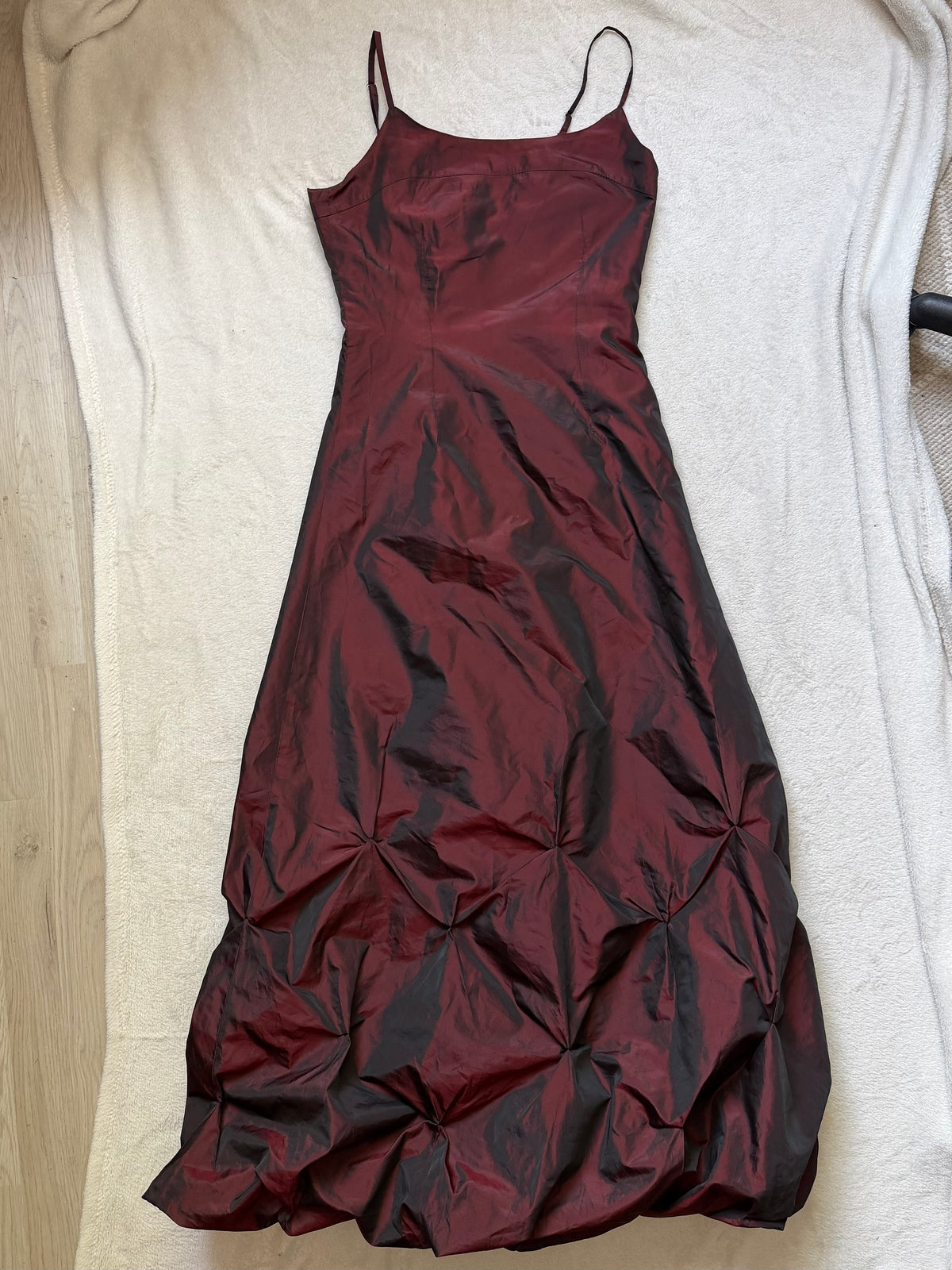 Satin Black Cherry Gothic Vampy 90s Prom Dress - Size M