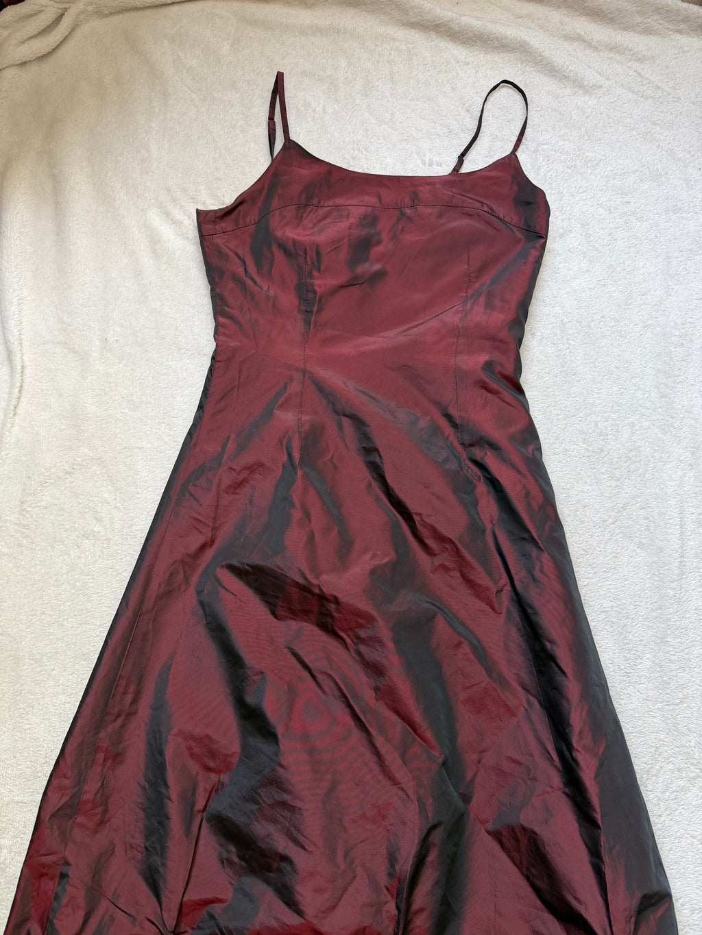 Satin Black Cherry Gothic Vampy 90s Prom Dress - Size M