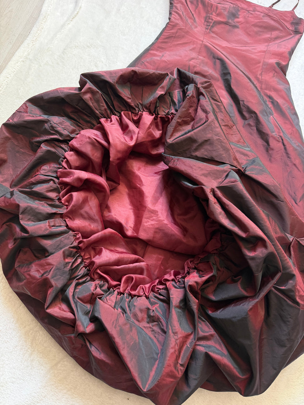 Satin Black Cherry Gothic Vampy 90s Prom Dress - Size M