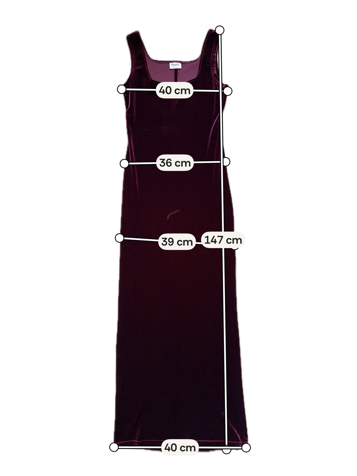 Burgundy/plum velvet long dress square neckline – 90s goth vampire – size S/M